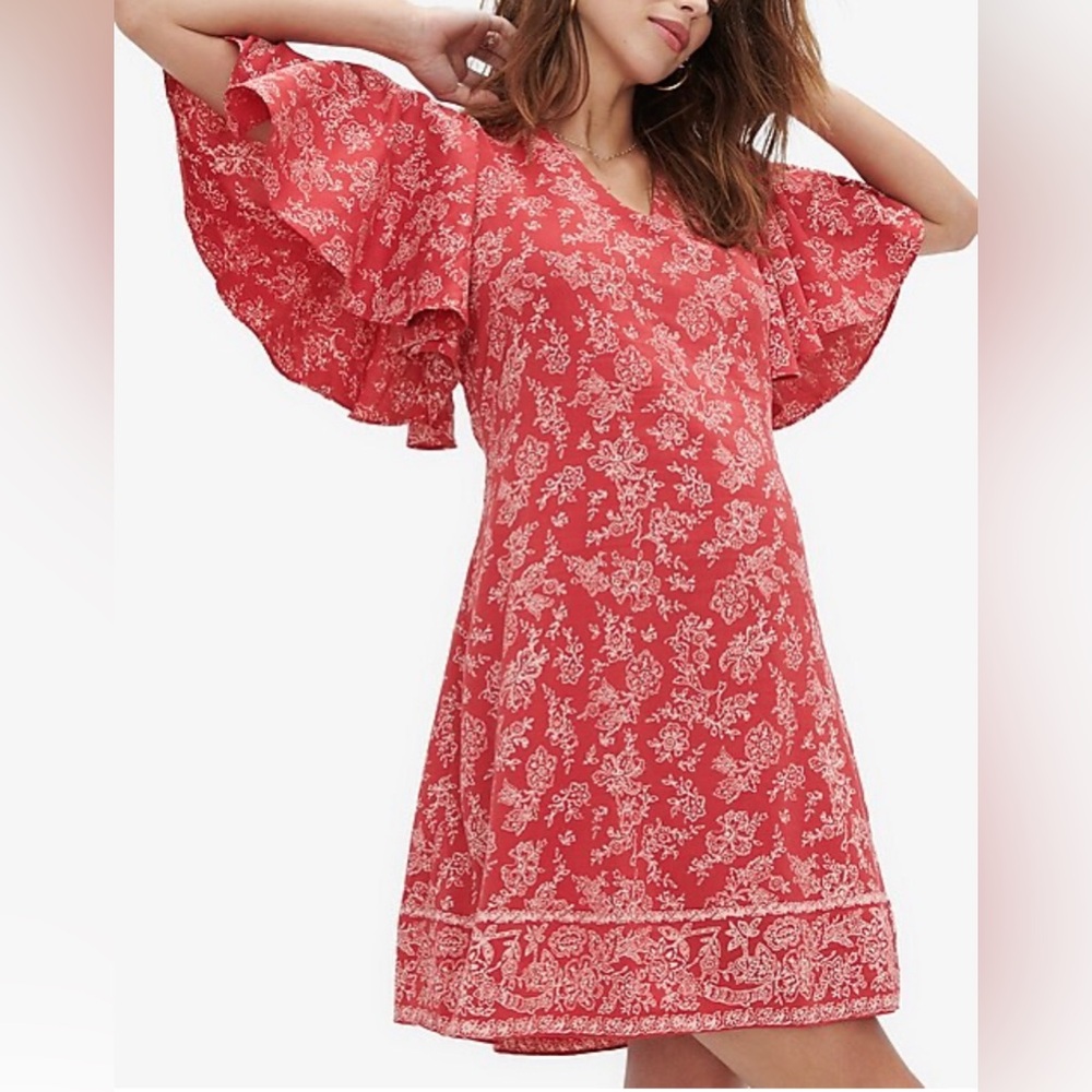 HATCH Maternity The Grace Flutter Sleeve Dress Size 1
